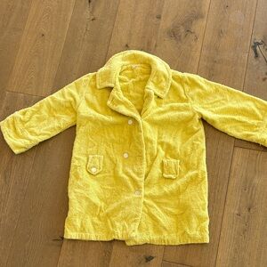 Vintage Saks Fifth Avenue Soft Yellow Terry Robe cover up Jacket, La Veste